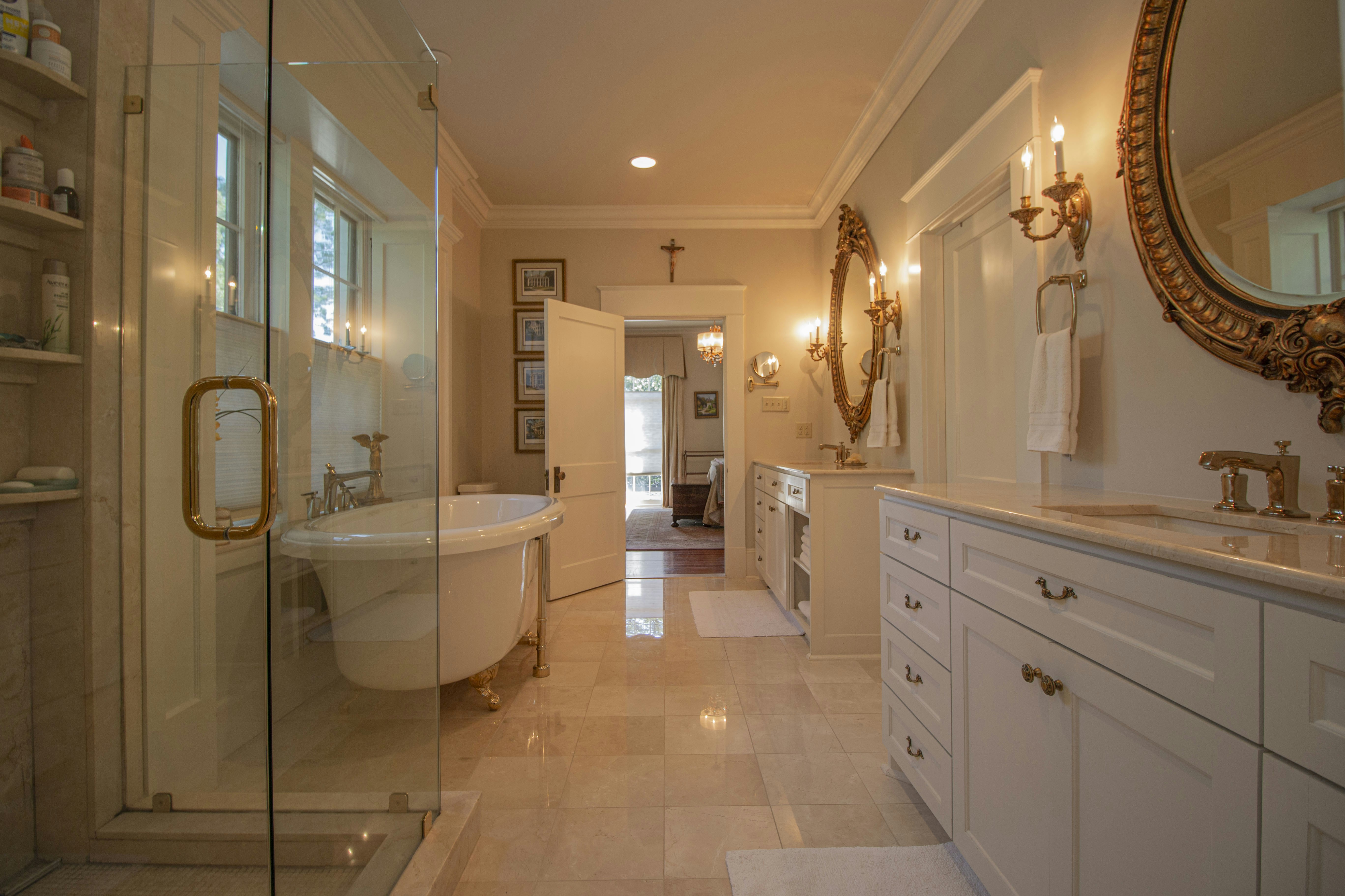 “Tile flooring with a stone-like texture and natural shades, arranged in a grid pattern with clean grout lines.”