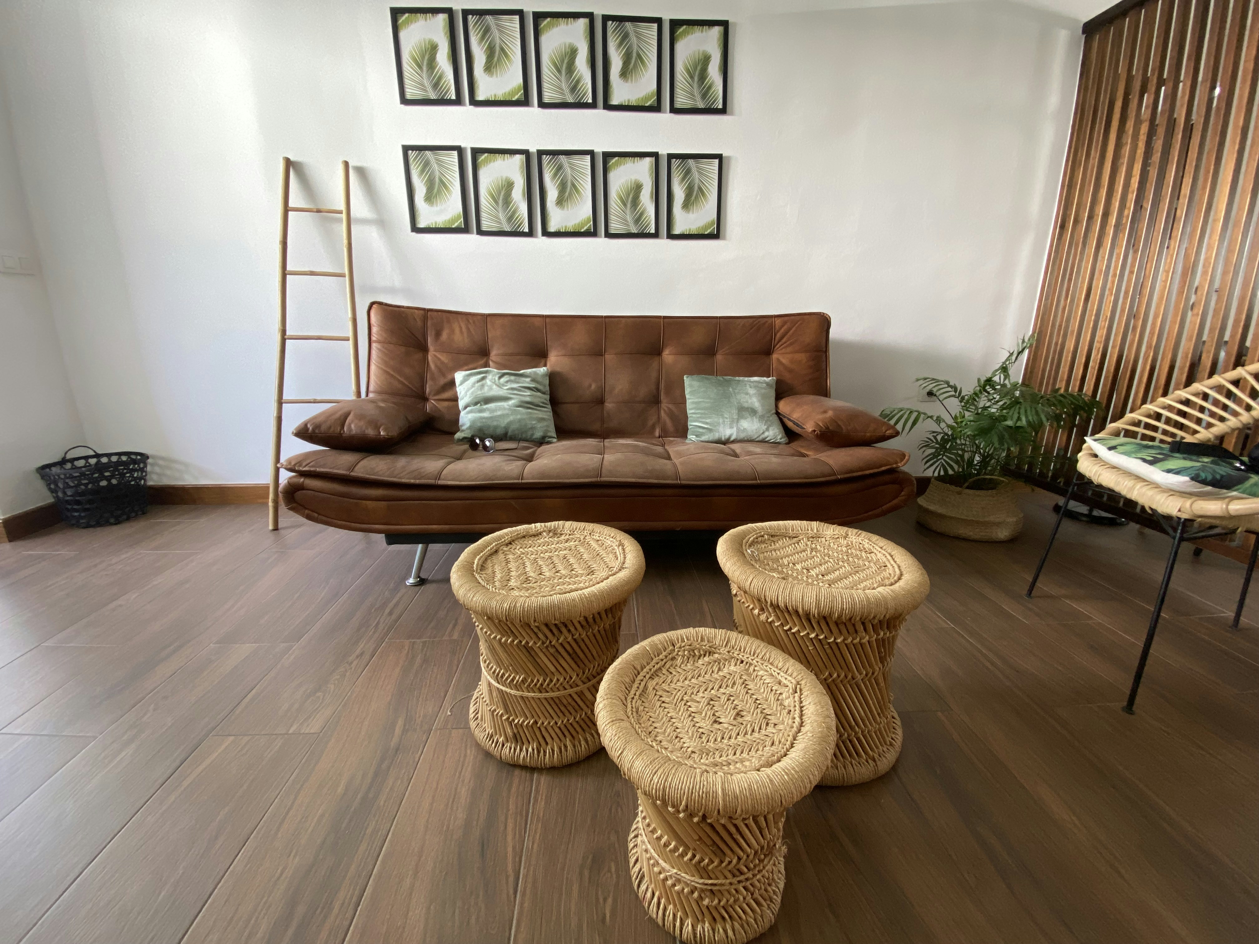 “Vinyl flooring with a wood-look pattern, showcasing a smooth surface and realistic grain texture.”